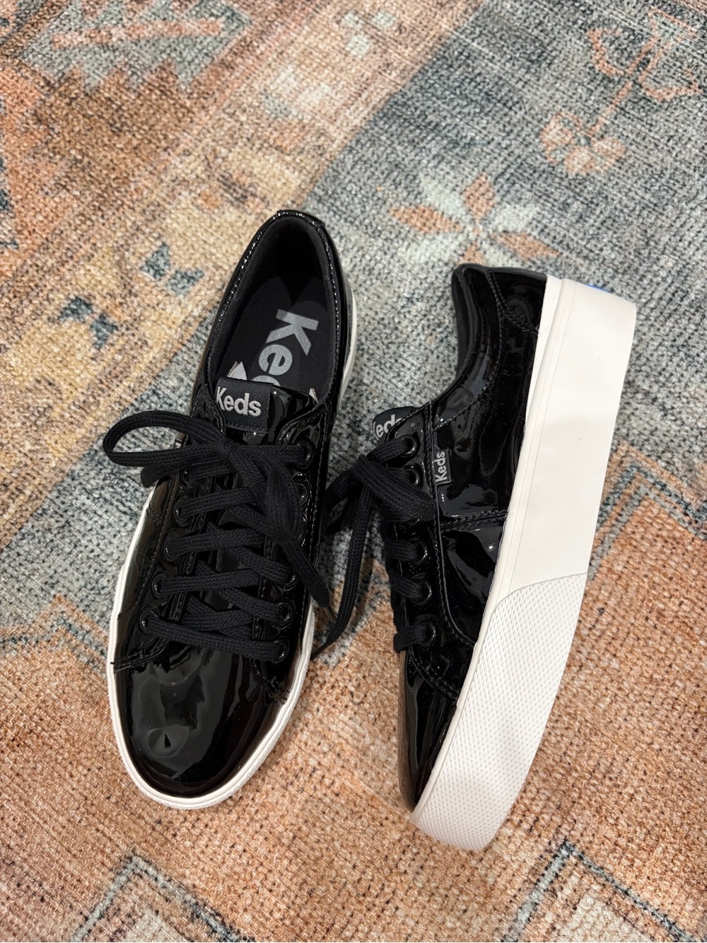 Keds Women's Jump Kick Duo Black Patent Platform Sneaker. Brand New W/O Box - Picture 6 of 11